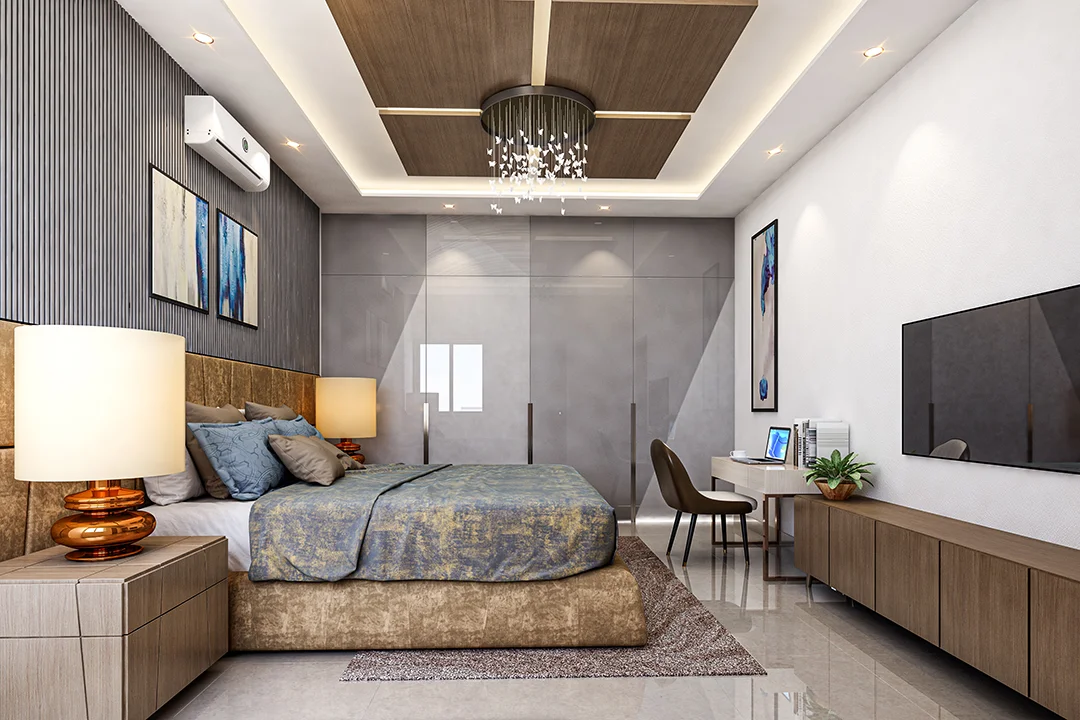 Master bedroom interior at Sattva Aeropolis II