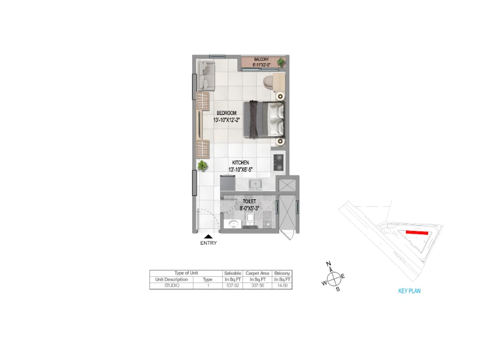Studio Plan — Sattva Aeropolis II